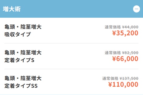 abcクリニックの施術料金