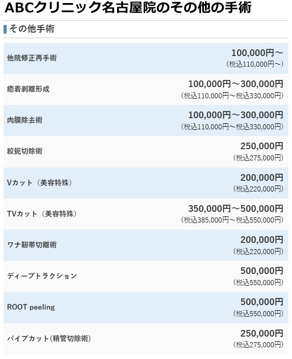 その他の手術