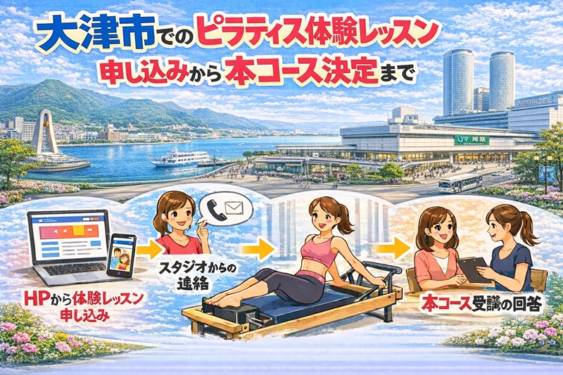 大津市でピラティスの体験おーすと本コースへの申し込み