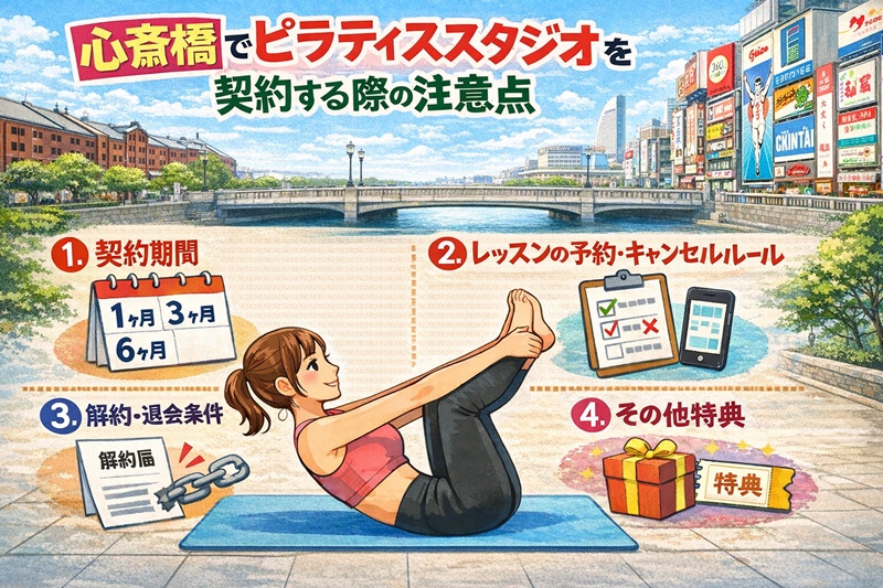 心斎橋でピラティススタジオを契約する際の注意点