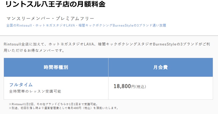 リントスルの料金