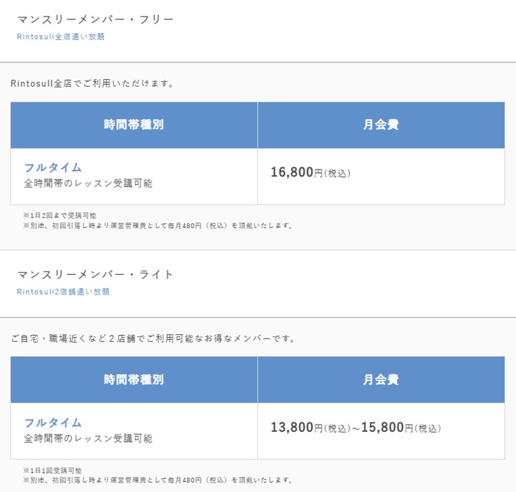 リントスルの料金