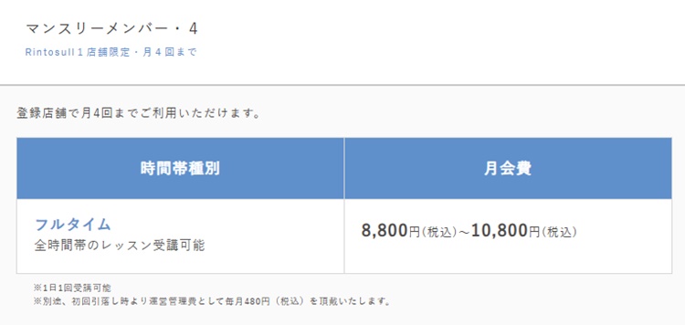 リントスルの料金