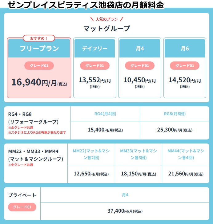 ゼンプレイスピラティス池袋