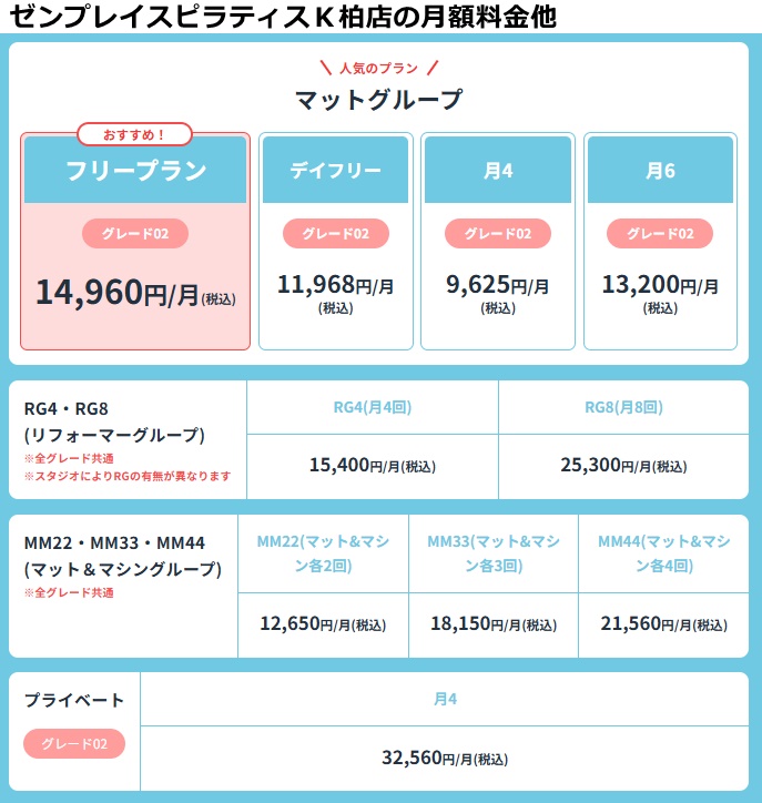 ゼンプレイスピラティス柏店