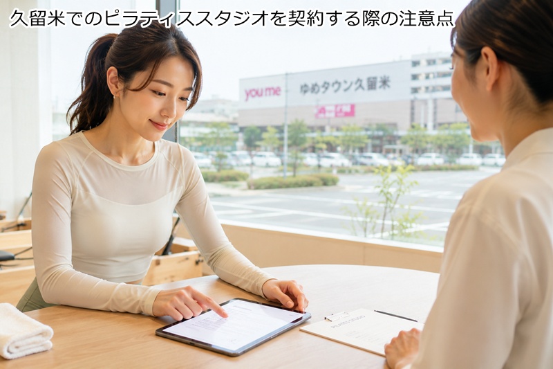 久留米でのピラティススタジオを契約する際の注意点