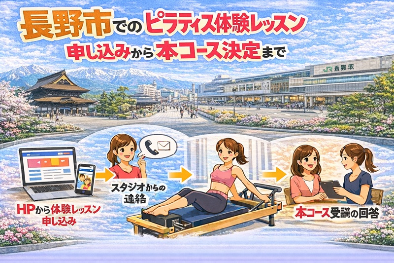 長野市のピラティス体験レッスン申し込みから本コース決定まで