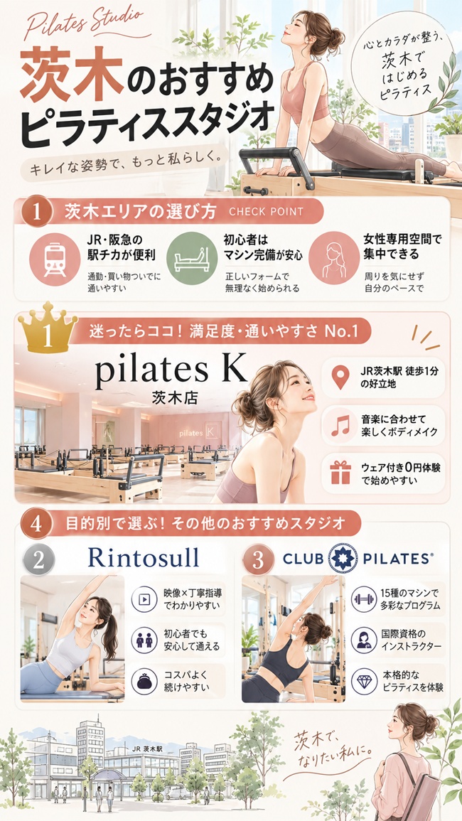 茨木のおすすめピラティススタジオ、ピラティスkがおすすめな根拠図解