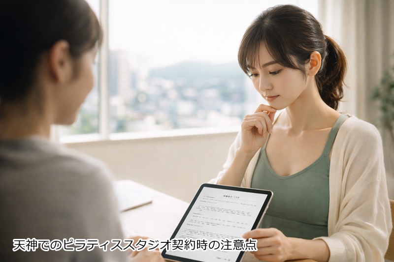 天神エリアでのピラティススタジオを契約する際の注意点