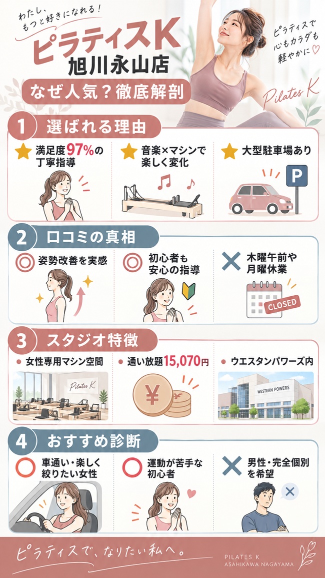 ピラティスＫ旭川永山パワーズ店の口コミからおすすめする人、しない人