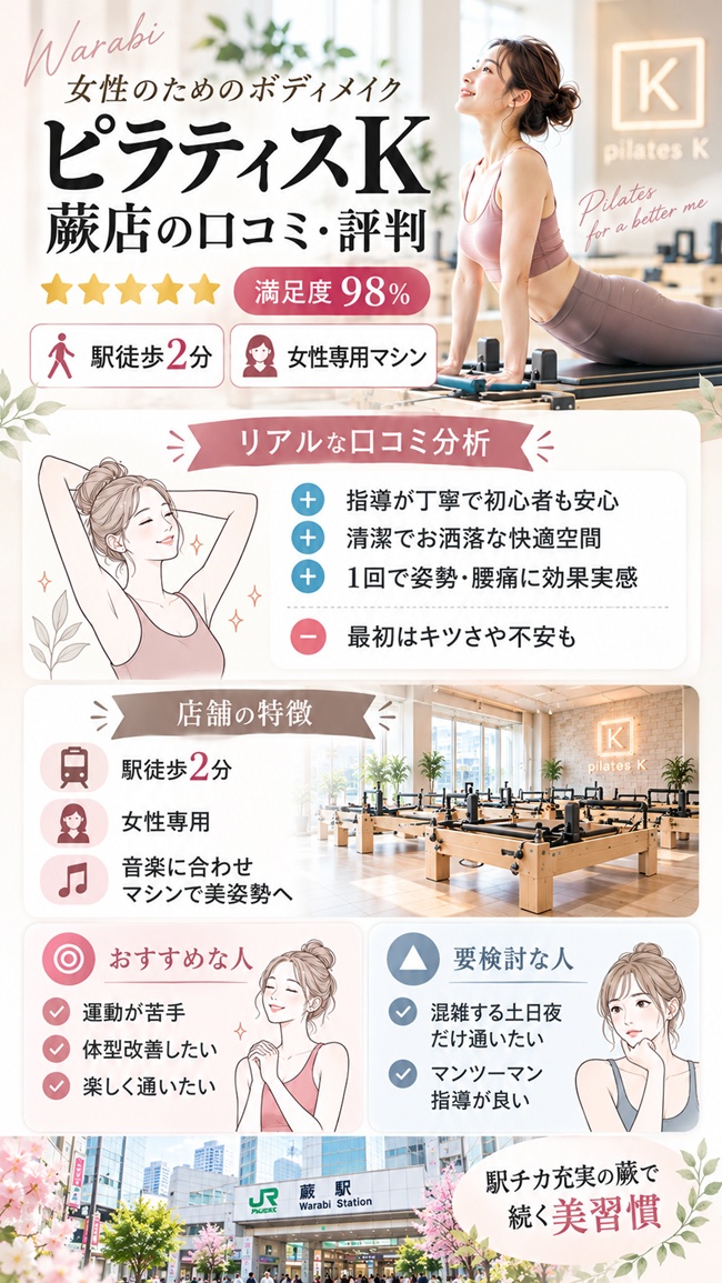 ピラティスk蕨店の口コミやおすすめする人など図解
