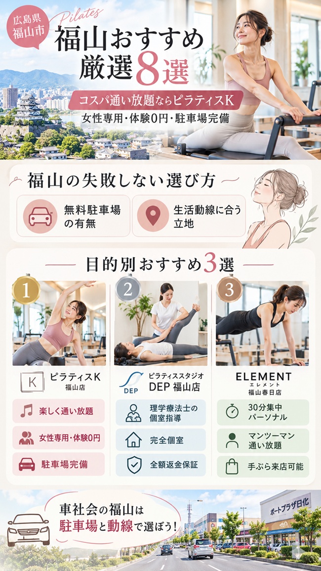 福山でおすすめのピラティススタジオ、ピラティスｋ福山店が選ばれる理由を解説