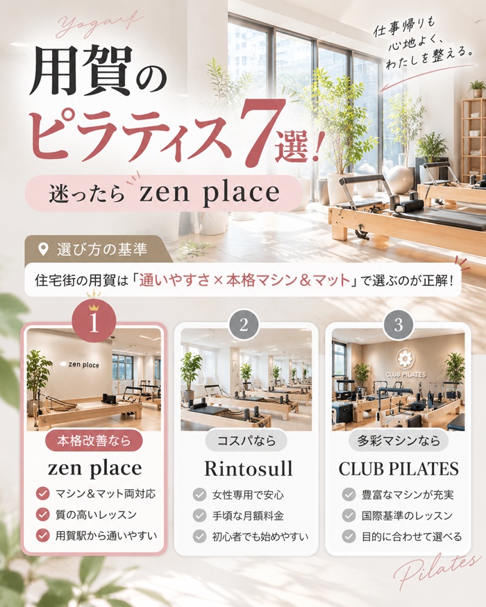 用賀でおすすめのピラティススタジオ、ゼンプレイスピラティス用賀がおすすめの理由