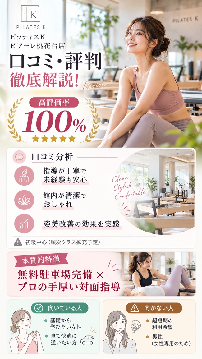 小牧のピラティスKぴあーれ桃花台店の口コミと、特徴などからおすすめするひとまとめ