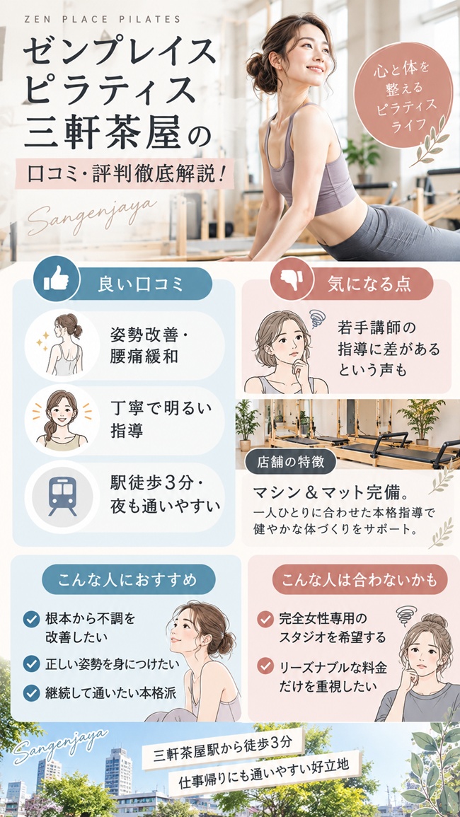 ゼンプレイスピラティス三軒茶屋の口コミやおすすめする人など徹底解説