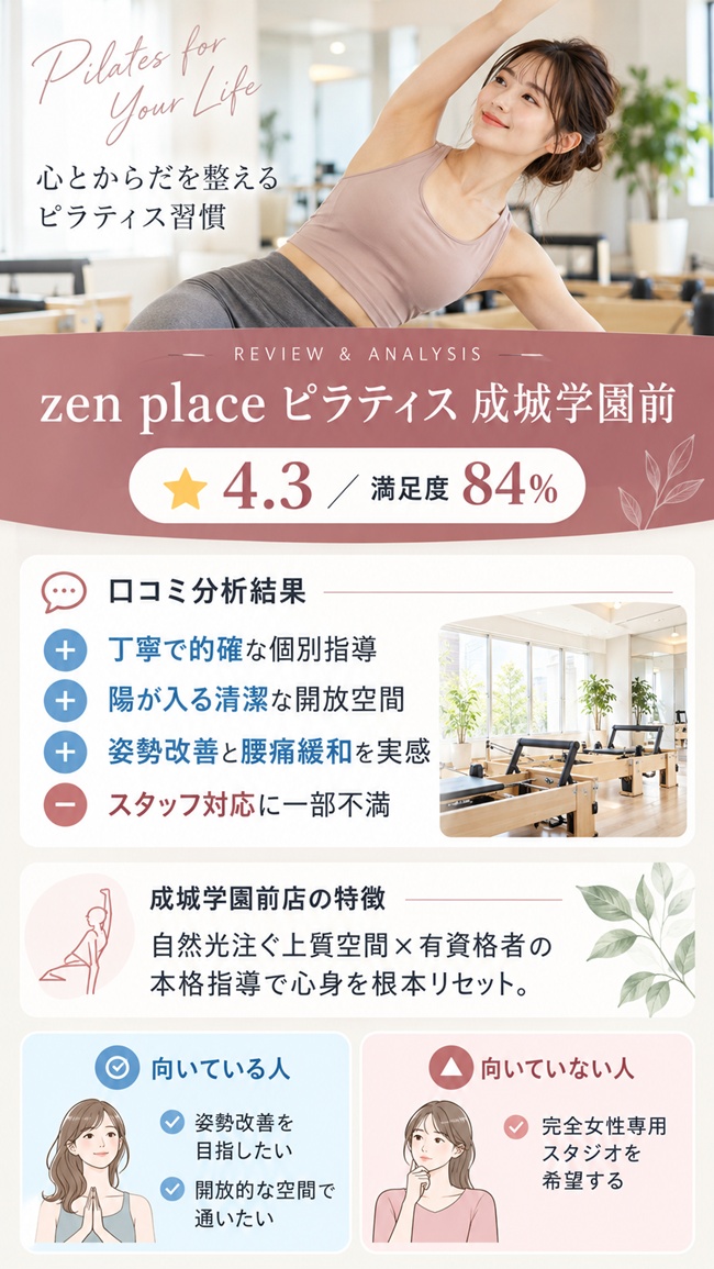 ゼンプレイスピラティス成城学園前の口コミ、おすすめする人などまとめ図解