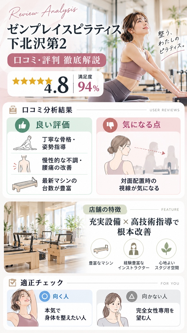 ゼンプレイスピラティス下北沢第２の口コミと、おすすめする人などを解説
