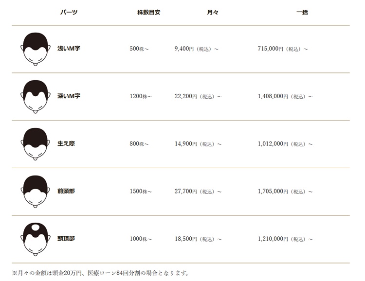 カミノクリニック費用例